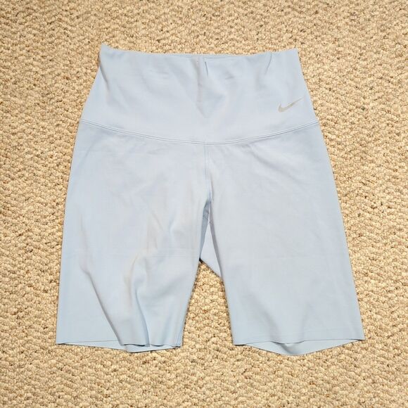 Nike Zenvy Biker Shorts Womens Small Blue Gentle Support High Waist 8" - Picture 1 of 7